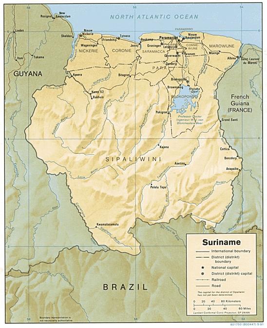 Surinam Karte